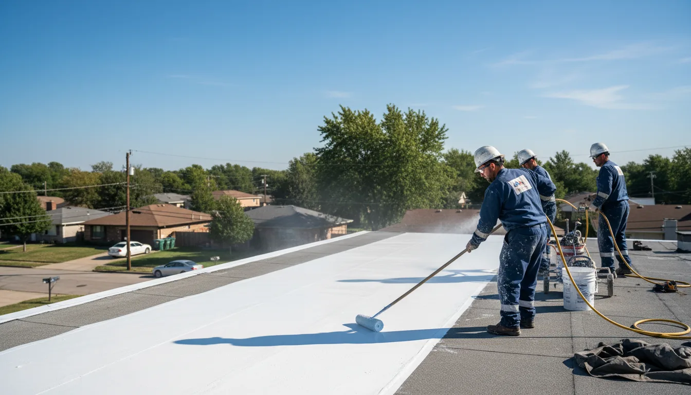 Commercial roof coating in Creston, IL near me